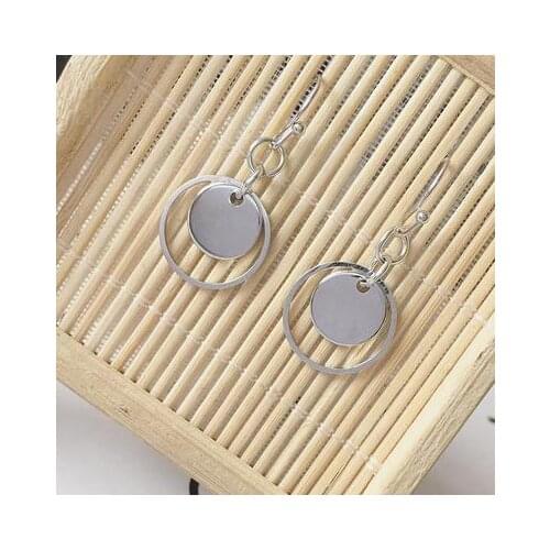 New fashion Geometric metal mini double small round hollow earrings For Women girl Accessories jewelry wholesale