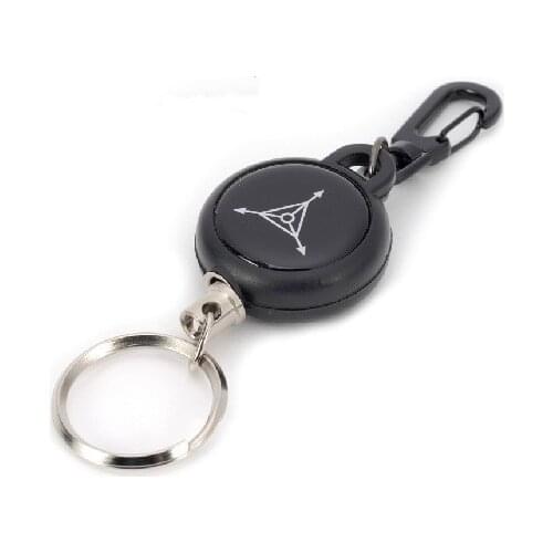 New EDC Outdoor Key Chain Camping Steel Rope Burglar Keychain Stalker Soft Shell Tactical Retractable Key Return Keyring Clip