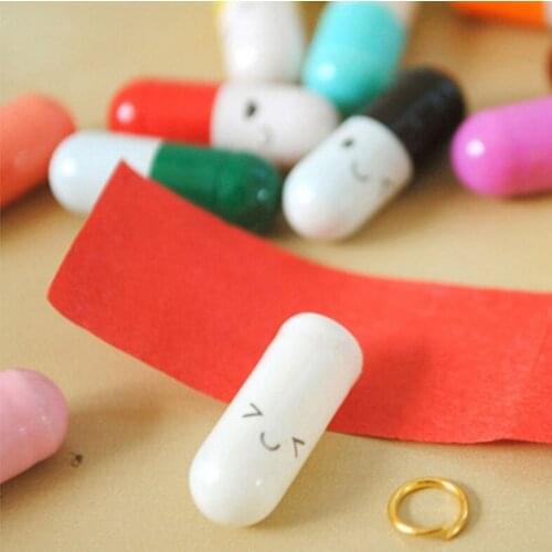 Peerless 50 pcs/lot Love Blank Message Capsule Smile Pill Envelope with mini Letter Paper