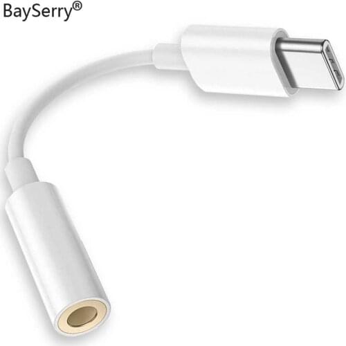 BaySerry Type C 3.5mm Aux Adapter Earphone Audio Converter USB C To 3.5 Mm Headphone Cable for Xiaomi Mi 11 Samsung S21 Huawei