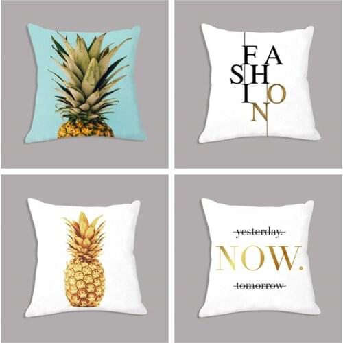 Pineapple Nordic Printed Minimalist Seat White Cushion Throw Pillow 45x45cm Decorative Cushion for Sofa Home Decor