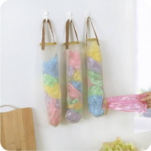 Mesh Net Breathable Fruit Vegetable Garlic Onion Hanging Storage Bag Fruit Vegetable Garlic Onion Potato Kitchen Hanging Bag