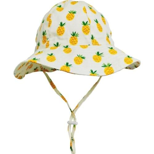 Bucket Hat Girl Summer Beach Sun Wide Brim With String UV Protection Breathable Outdoor Accessory For Baby Toddlers