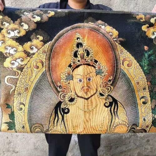 TIBETAN Buddha Thangka portrait woven towel treasure King Thangka embroidery