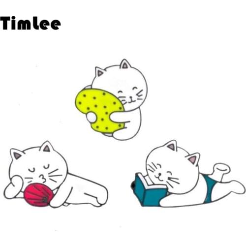 Timlee X187 Free shipping Cartoon Cute Dripping oil Animal Cat Pillow Fan Book Brooch Pins,Fashion Jewelry Wholesale