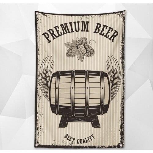 PREMIUM BEER Vintage Beer Festival Banner Wall Hanging Bar Wine Cellar Cafe Parties Decoration Beerfest Poster Tapestry Painting