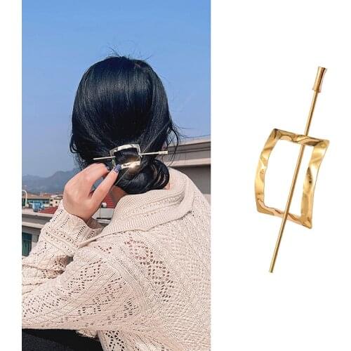 1Pc Gold Silver Cute Hair Tie Hairpins Vintage Style Metal Color Hair Clips Hairpins For girl Women Hair Stick Styling Tool