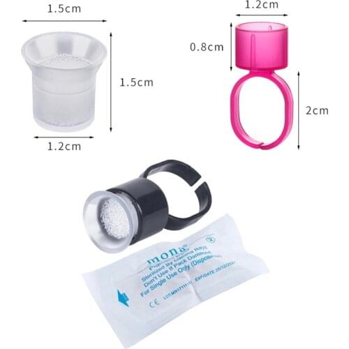 100pcs Tattoo Supply Ring Cups Tools Microblading Pigment Holder Permanent Makeup Disposable Tattoo Ink Cups With Sponge