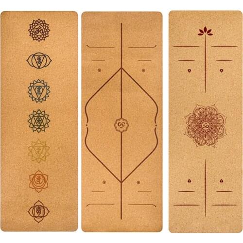 183cm*68cm*5mm Natural Cork TPE Yoga Pad Non-slip Pilates Gym Home Sports Exercise Mats Double Layer Yoga Pad