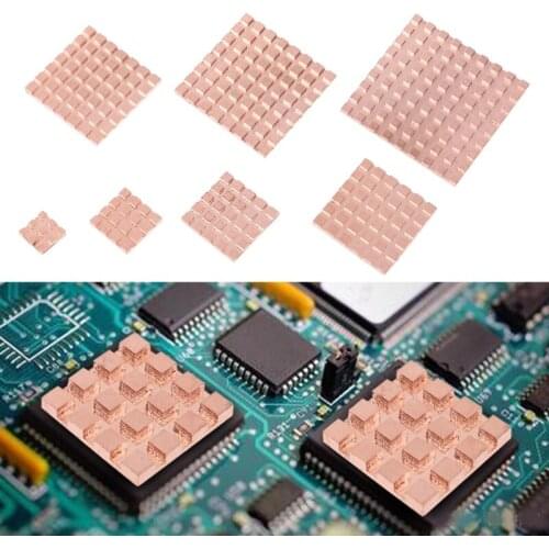 2pcs Pure Copper Mini Heat Sink Adhesive Back Heatsink Cooling for VGA DDR MOS GPU IC Chipset Radiator Cooler J0PB