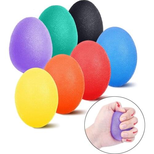 2pc Silicone Hand Grip Ball Egg Men Women Gym Fitness Finger Heavy Exerciser Strength Muscle Recovery Gripper Trainer