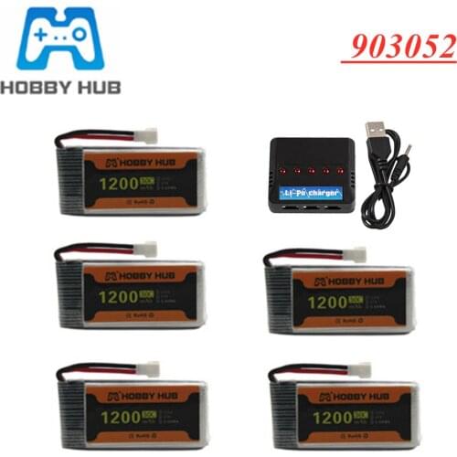 3.7V 1200mAh 30C Lipo Battery + charger for Syma X5 X5C X5SW X5SC X5S X5SC-1 1200mAh 903052 3.7V RC Quadcopter battery for SYMA
