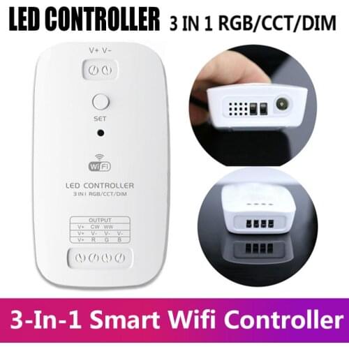 3-In-1 Home Smart DIM CCT RGB control LED WIFI Alexa Voice Controller for LED Strip Light