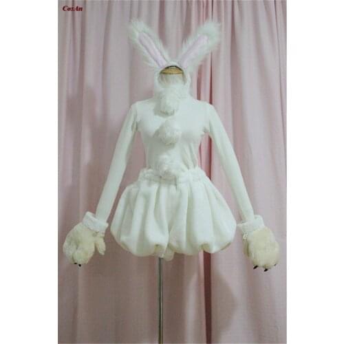 Anime Cardcaptor Sakura Kinomoto Cosplay Costume Lovely White Rabbit Uniform Activity Party Role Play Clothing Custom-Make Any