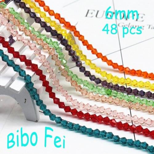 Free Shipping multi color 6mm 48PCS Czech Glass crystal beads,rhombus crystal beads, bracelet necklace Jewelry Making