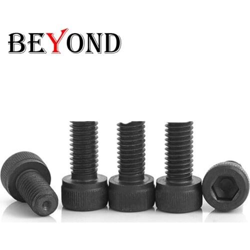 BEYOND 50pcs CNC Fittings Side Hole Screw External Thread Tool Rod M3*8 Black Head Cap Screws