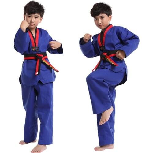 Adult Childrens Taekwondo Clothing WTF Karate Judo Training Portable Student Long Sleeve TKD Costumes ventilate Clothes