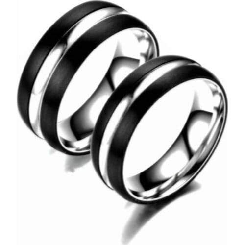 European and American New Fashion Simple Titanium Steel Classic Double Layer Stainless Steel Couple Ring jewelry