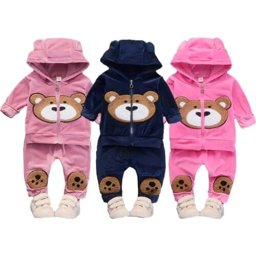 Baby Boys Clothing Set Spring Cartoon Bear Hooded + Pants 2pcs Suit For Kids 2021 New Style Outfits Toddler Children Clothes