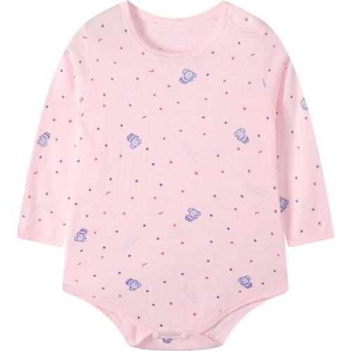 Summer thin section jumpsuits neonatal long-sleeved climb clothes bamboo fiber triangle dress baby bag fart