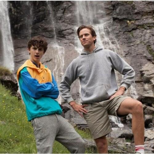 Spring Autumn Mens Patchwork Trench Coat Call Me By Your Name Movie Timothy The Same Loose European American Long-sleeved Coat