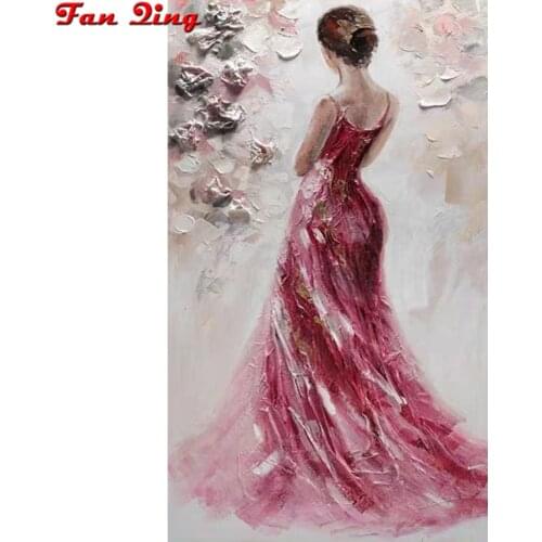 New arrival Full Square/round drill 5D DIY Diamond Painting red dress woman Diamond Embroidery display Cross Stitch beauty