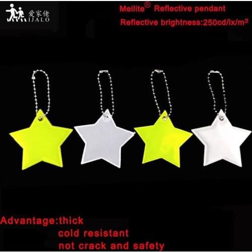 New MEILITE 250 candle lights Star Reflective keychain charm bag pendant accessories hanger safety keyrings for road safety use