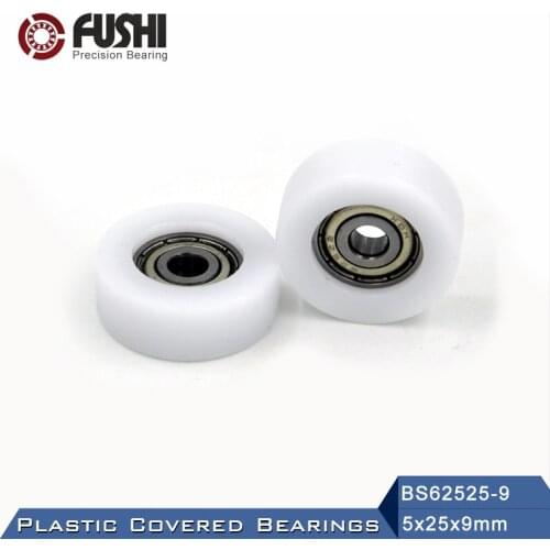 625 ZZ Ball Bearing Covered With POM Plastic 5*25*9 mm ( 2 PCS ) Plastic Pulley Bearings 625 Z 2Z