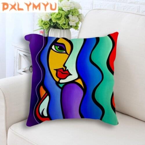 Cushion Exaggerated woman oil painting Cotton Linen Pillow Cushion Sofa Bedroom Home Decorative Throw Pillow Cushion New Desgin