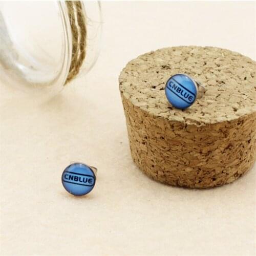 Kpop CNBLUE C.N.Blue Logo Stud Earrings For Women Titanium Steel Earring Men Jewelry Brinco Box Packing Christamas Gift