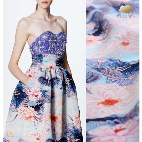 Digital printing silk organza satin fabric 12mm perspective smooth shirt dress silk fabric crisp fashion natural silk fabric