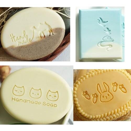 Lovely Animal Pattern DIY Stamp Home Cleaning Natural Seal Acrylic Transparent Imprint Soap Stamp For Making Chapters 50 x 25 mm