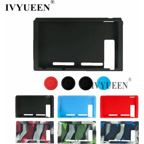 IVYUEEN Silicone Case for Nintend Switch NS Console Protective Skin Cover with Joy-Con Joy Con Controller Analog Stick Grips Cap
