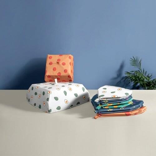 Foldable Heat Preservation Meal Cover Food Insulation Cover with Aluminum Foil Hangable Dust-proof Table Fresh-keeping Covers