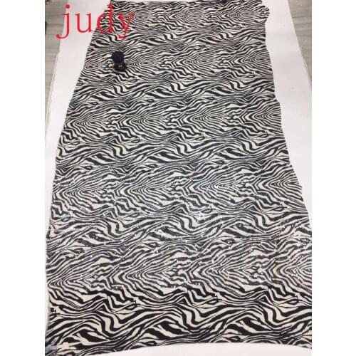Stock 5yards/bag Black and white classic zebra piece embroidery wedding dress new fabric fashion stage Free shipping