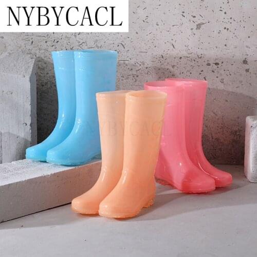 Waterproof Transparent Women Rainboots PVC Platform Non-Slip Spring/Autumn Rainboots Female Casual Women Rain Shoes galoshes