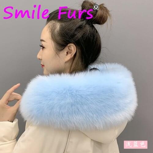 Faux Fox Fur Collar For Women Winter Fur Scarf 100% High Quality Luxury Shawl Soft Warm Jackets Hood Thickening Decor Wraps 90cm