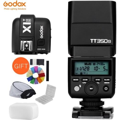 GODOX TT350N 2.4G HSS 1/8000s TTL GN36 Flash Speedlite with X1T-N Wireless Trigger Transmitter for Nikon Camera