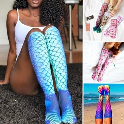Ladies socks fun funny cotton socks mermaid colorful mermaid socks trendy fashion socks
