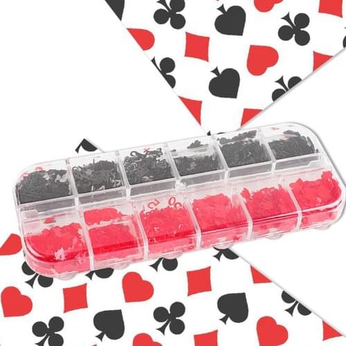 1Box Nail Sticker Playing Card Style DIY Design PET 3D Decoration Sequin for Nail Art 3D Nail Stickers DIY Manicure Nail Sticker