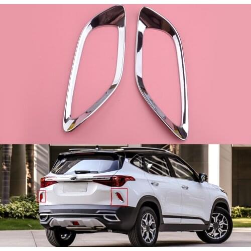 1 Pair Rear Fog Light Lame Cover Trim Frame Car ABS Chrome Fit For Kia Seltos KX3 2019 2020