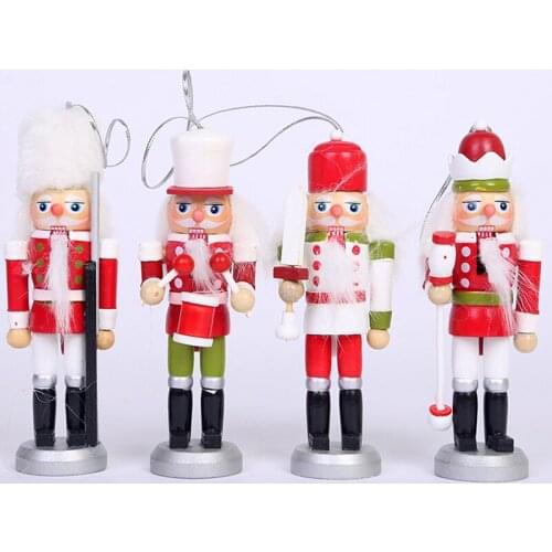 14cm free shipping new wooden cartoon European and American wind hand puppet christmas nutcracker doll child gift HT128
