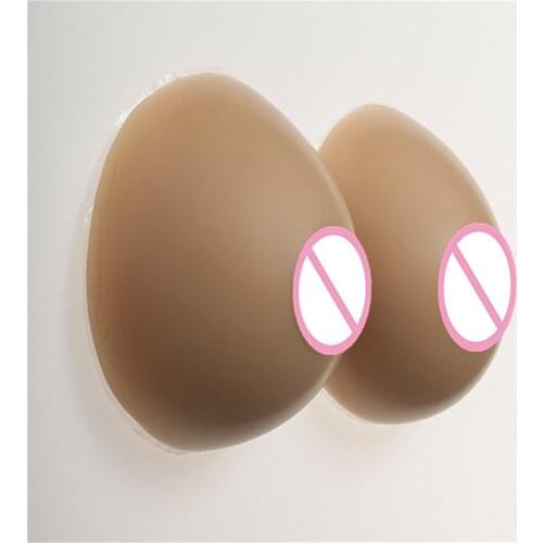 1400g/pair Cosplay Shemale CD TD Silicone Breast Artificial Boobs Enhancers Super Soft Breast Forms Round Brown