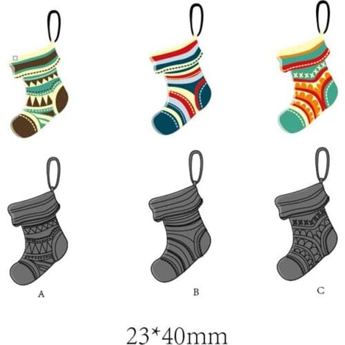 3pcs Christmas Sock Metal Steel Cutting Dies for DIY Scrapbooking Album Creative Cards Embossing Paper Craft Stamps Dies 2.4*4cm