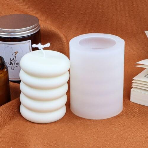 Five-layerd Round Candle Mould Non-stick Wax Soap Plaster Statue Making Tools Cake Baking Supplies Silicone Soap Mold
