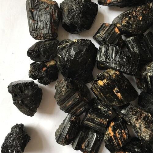 50g/pack Natural Black Tourmaline Crystal Gemstone Collectibles Rough Rock Mineral Specimen Healing Stone Home Decor