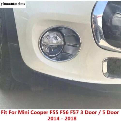 Chrome Front Bumper Head Fog Lights Lamps Ring Accessories Cover Trim Fit For Mini Cooper F55 F56 F57 2014 - 2018 ABS