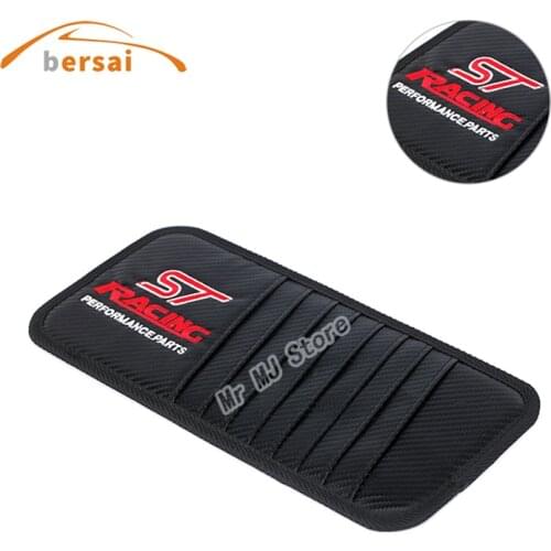 Carbon fiber Car sun visor Sunshade storage bag Car Styling For Ford Focus 2 Focus 3 ST Racing Mondeo Kuga Mk4 Auto accessories