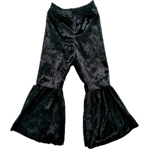 Little girl black velvet pants fashion spring autumn bell pants