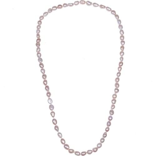 Daking Long 31" 8.5-9.5 mm pink baroque freshwater cultured pearl necklace jewelry for women decoration necklace